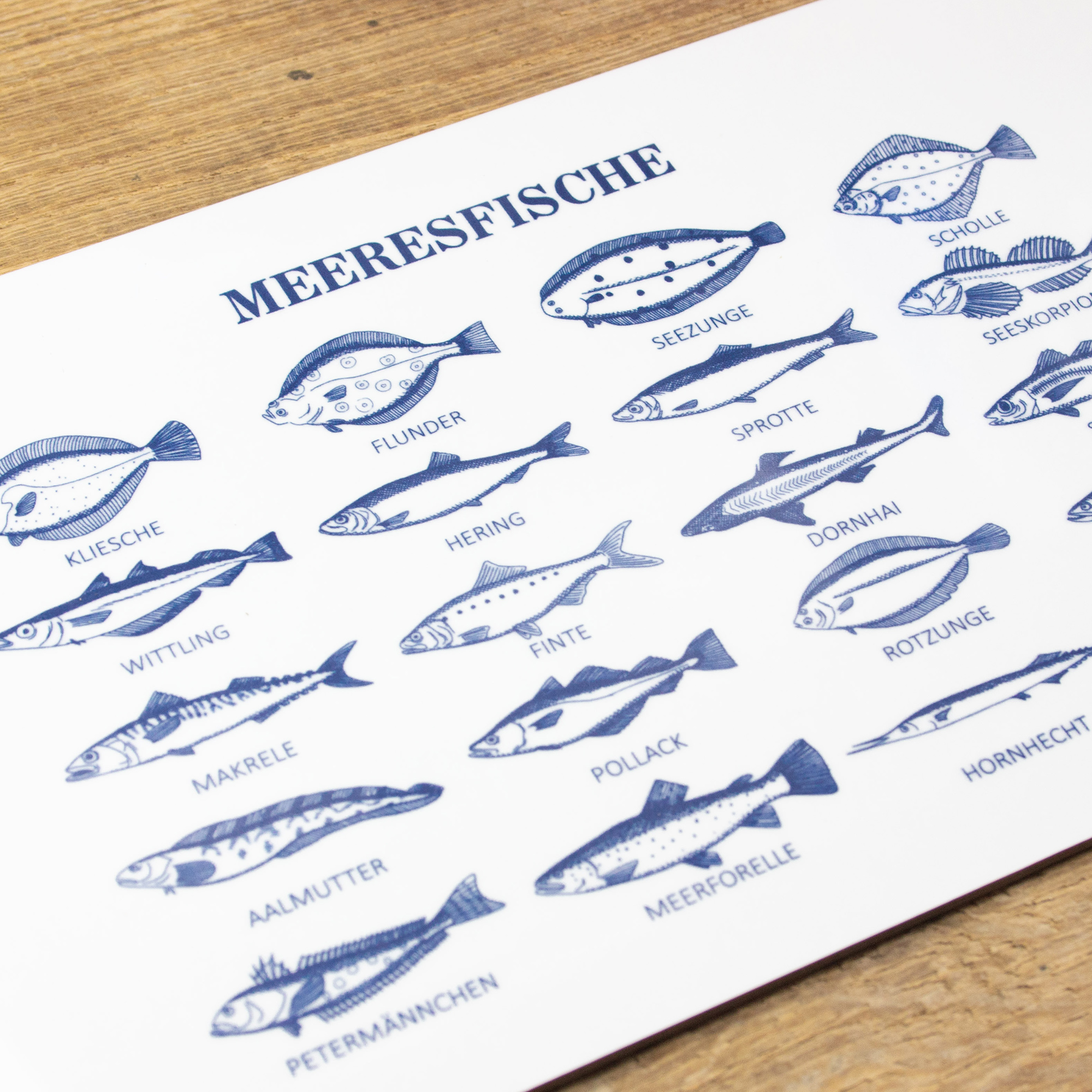 Frühstücksbrettchen Melamin Fische „Meeresfische“