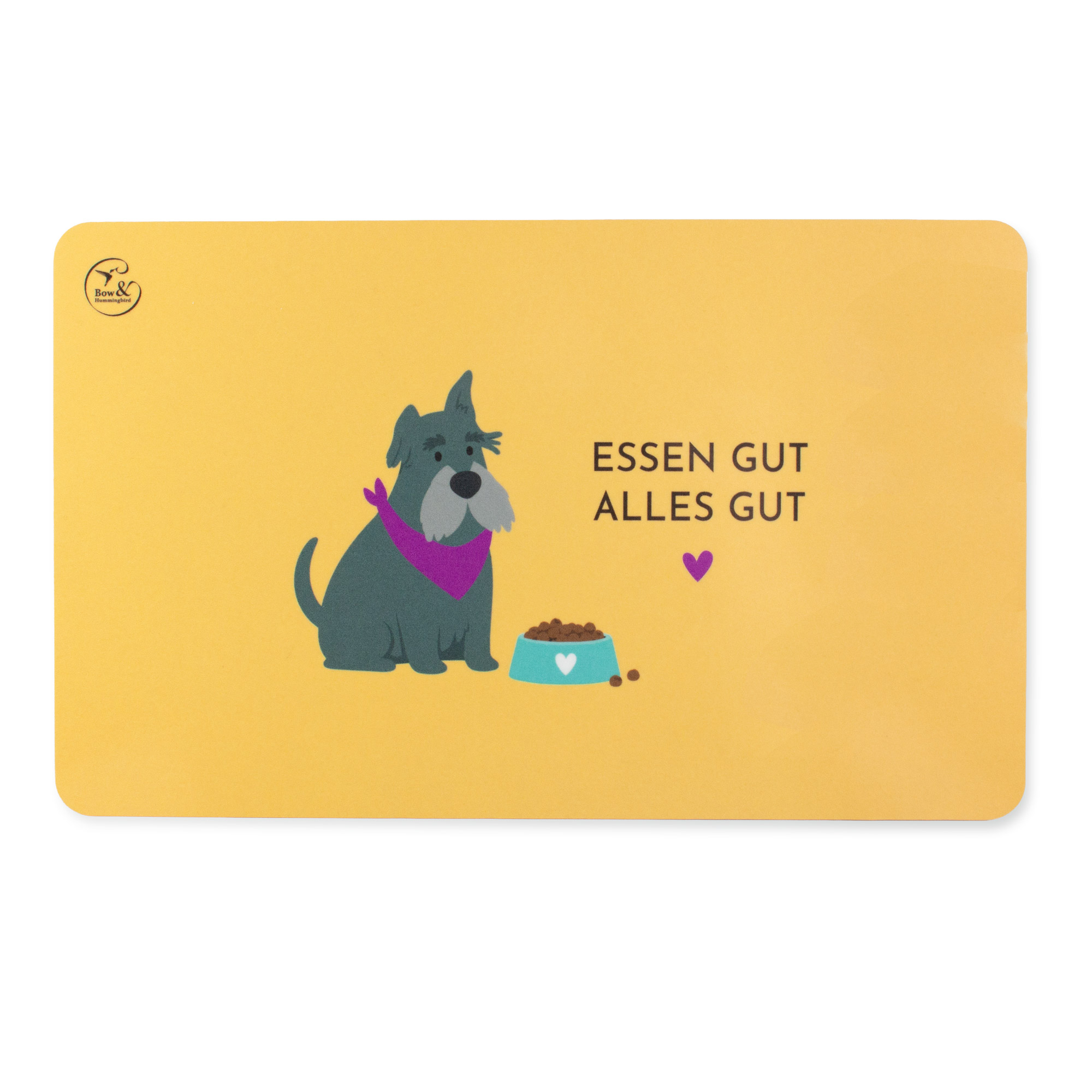 Frühstücksbrettchen melamin spülmaschinengeeignet mit Hund und Spruch