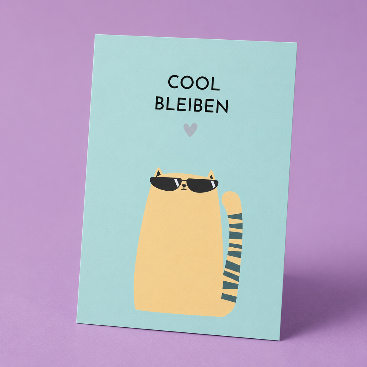 Postkarte mit Spruch und Katze „Cool bleiben“ 