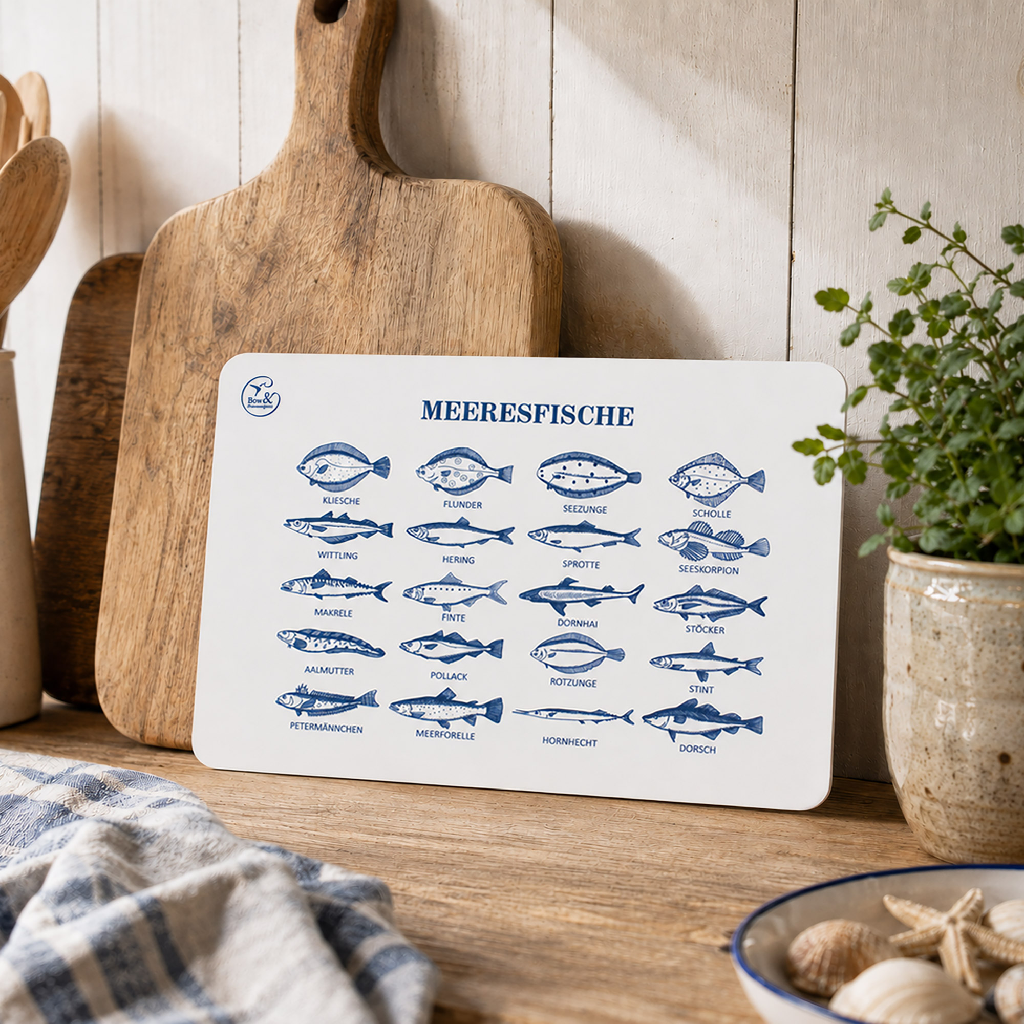 Frühstücksbrettchen Melamin Fische „Meeresfische“