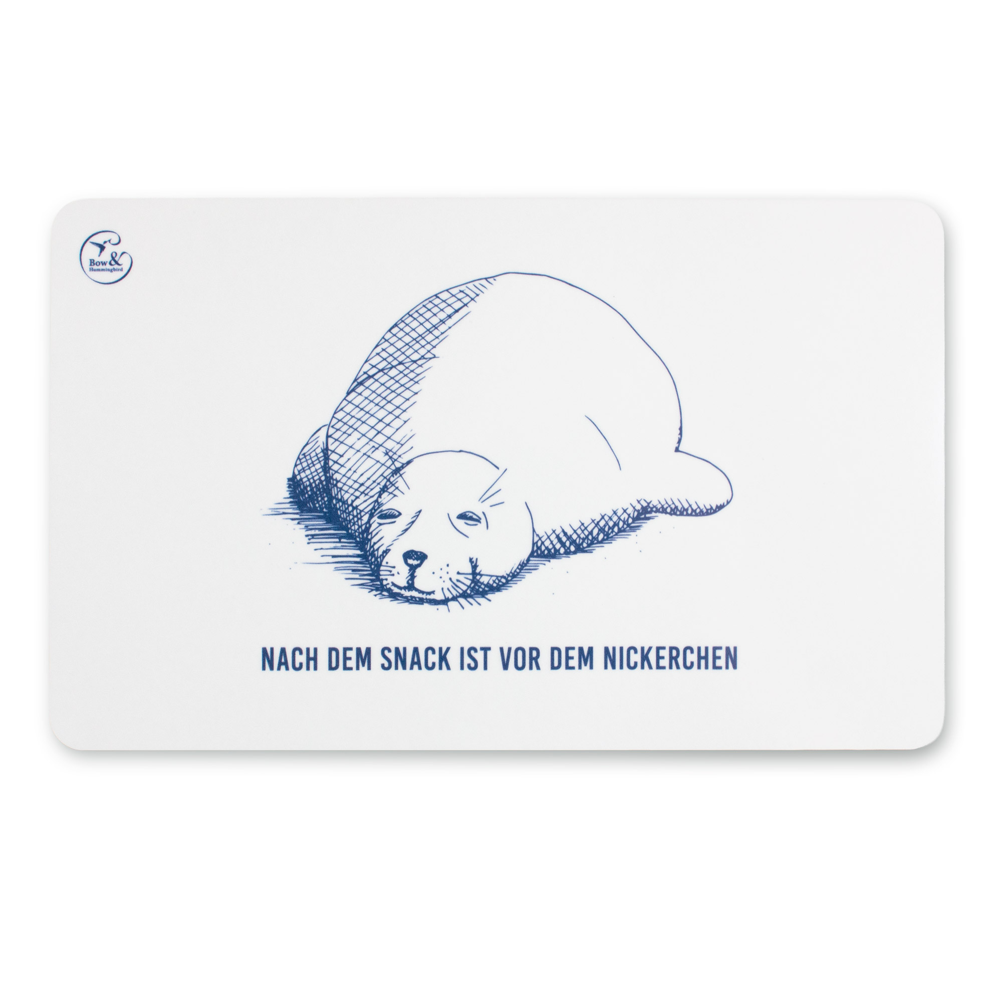 Frühstücksbrettchen Melamin Seehund „Nach dem Snack ist vor dem Nickerchen“