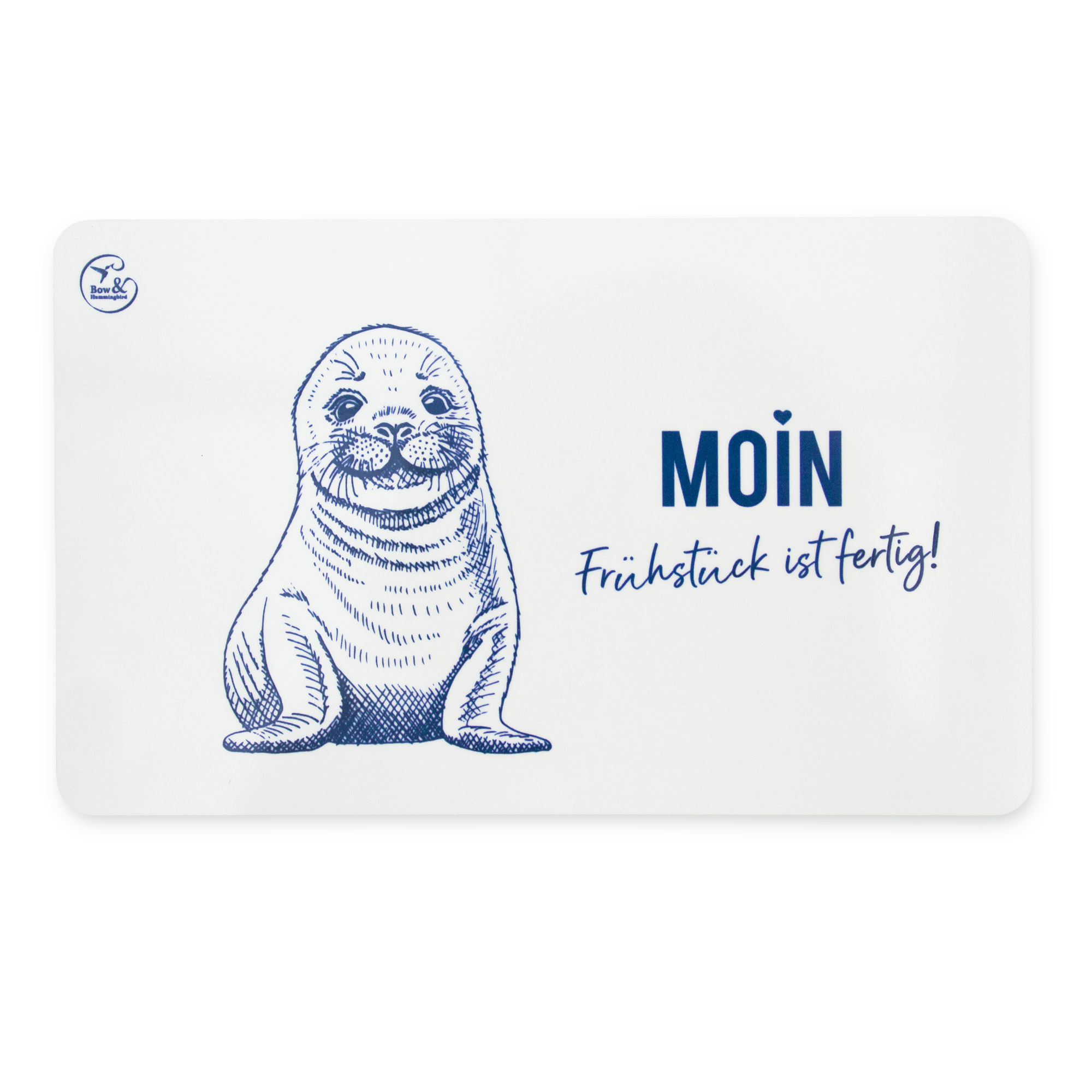 Frühstücksbrettchen Melamin Seehund „Moin, Frühstück ist fertig!“