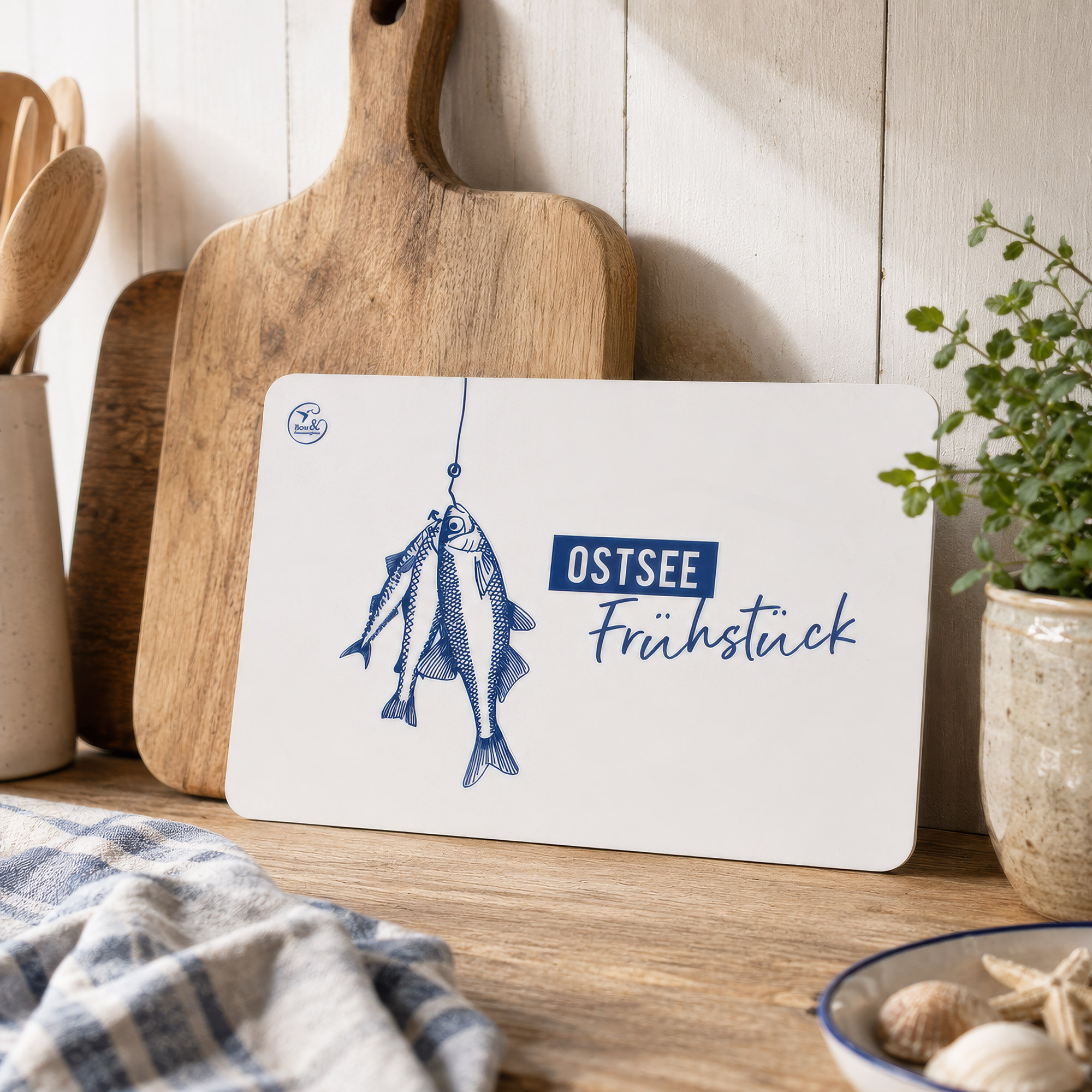 Frühstücksbrettchen Melamin Fische „Ostsee-Frühstück“