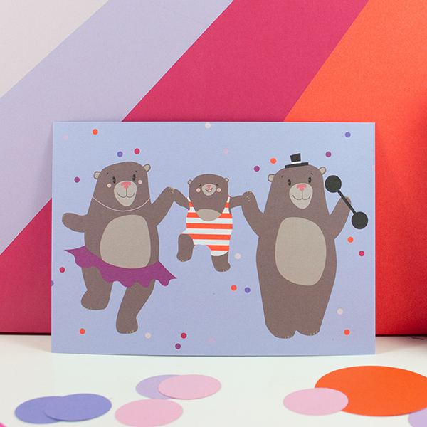 zirkus-postkarte-baerenfamilie_2348-Q600 Geschenkverpackungs-Set