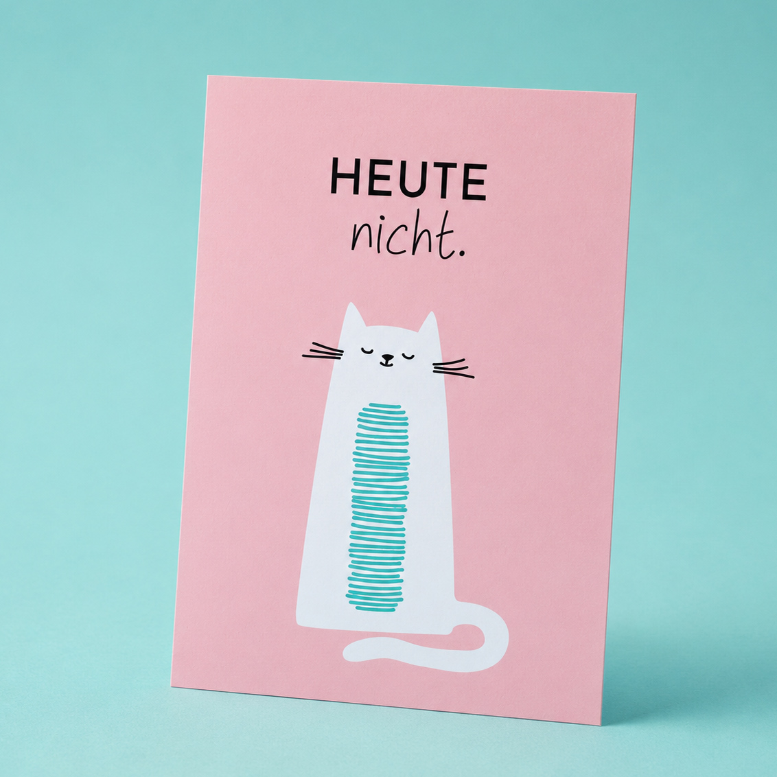 Lustige Postkarte mit Spruch und Katze „Heute nicht.“ | Lustige Statement-Karte 