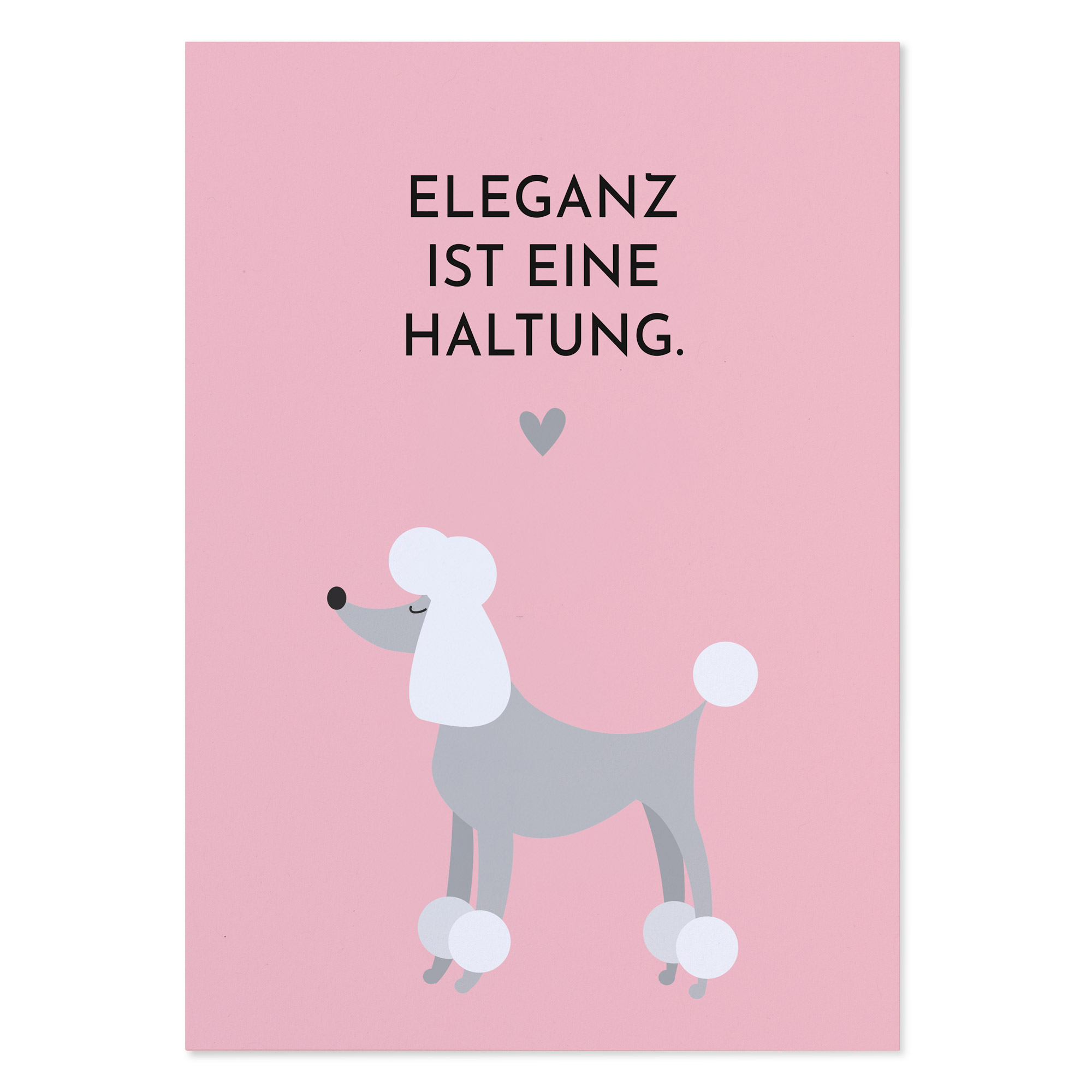 Postkarte mit Spruch „Eleganz ist eine Haltung“ | Stilvolle Statement-Karte