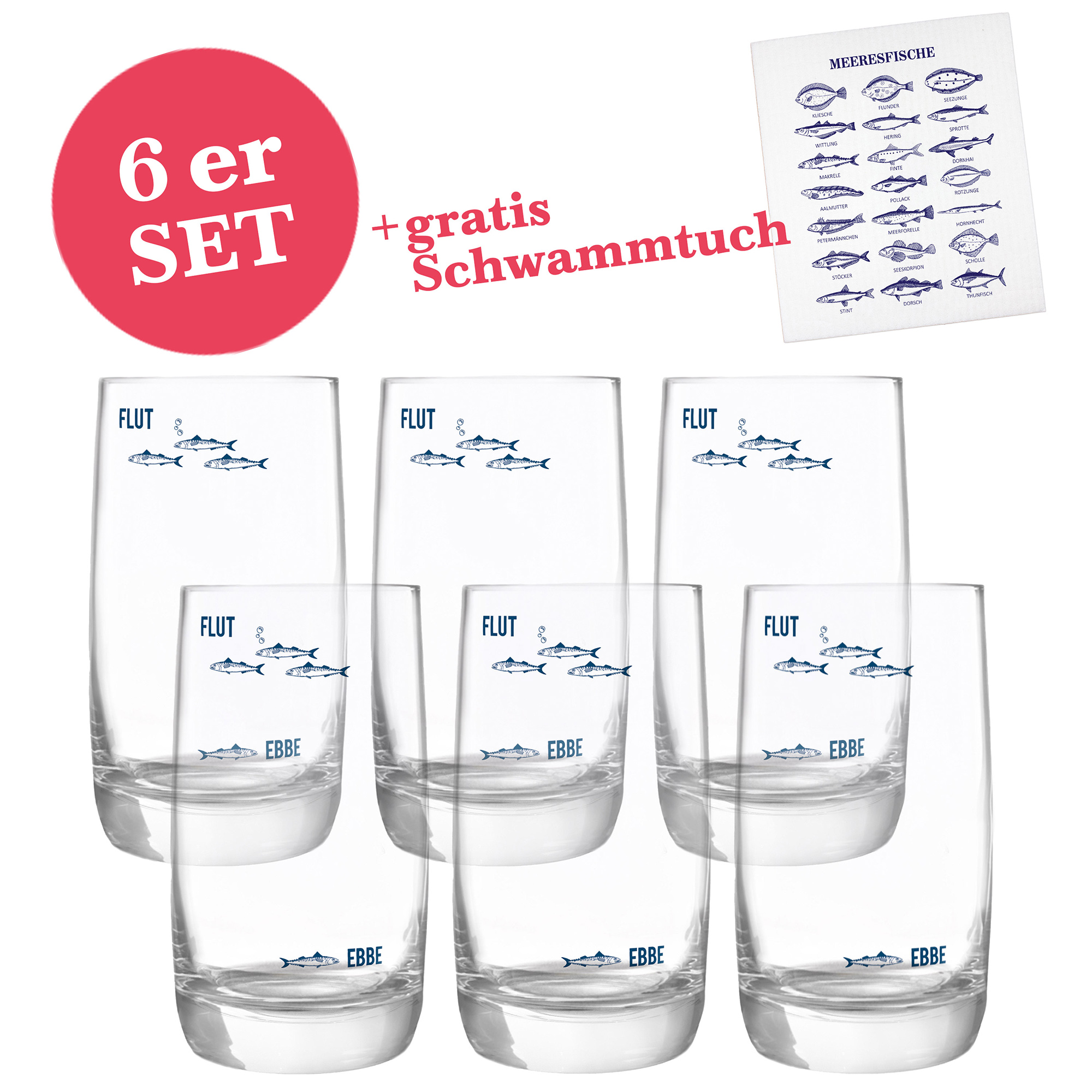 6er Set Kristallgläser