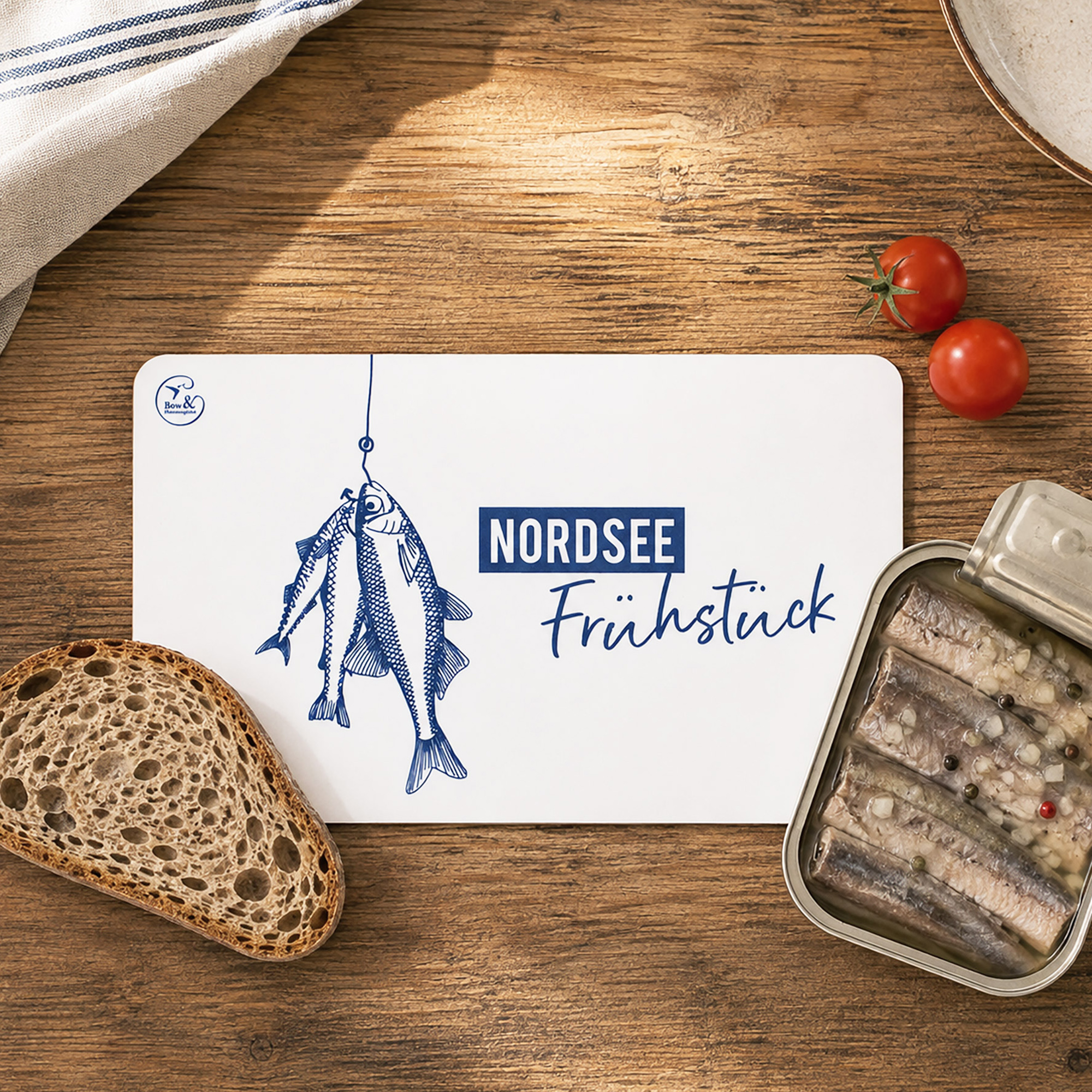 Frühstücksbrettchen Melamin Fische „Nordsee-Frühstück“
