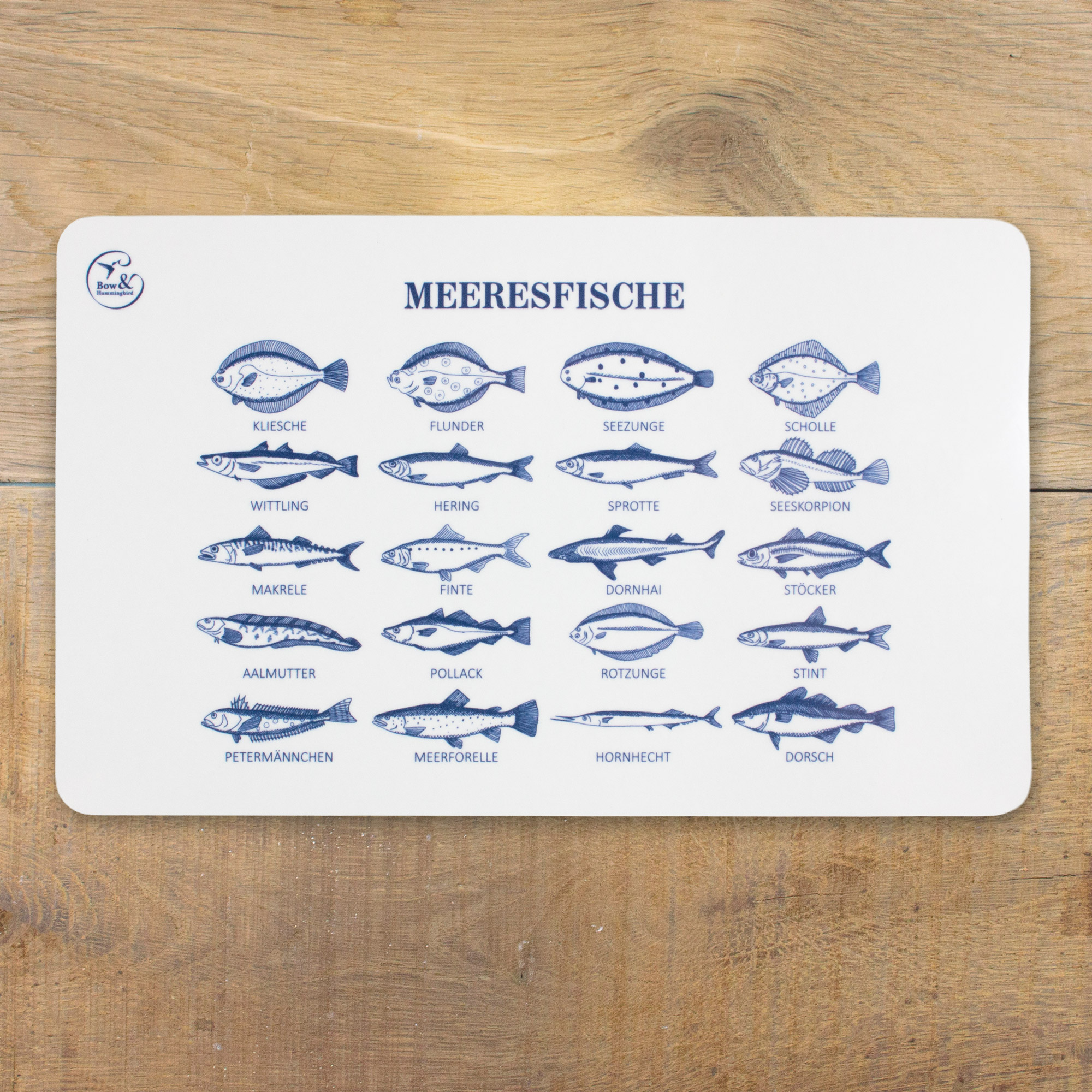 Frühstücksbrettchen melamin spülmaschinengeeignet mit Fischen