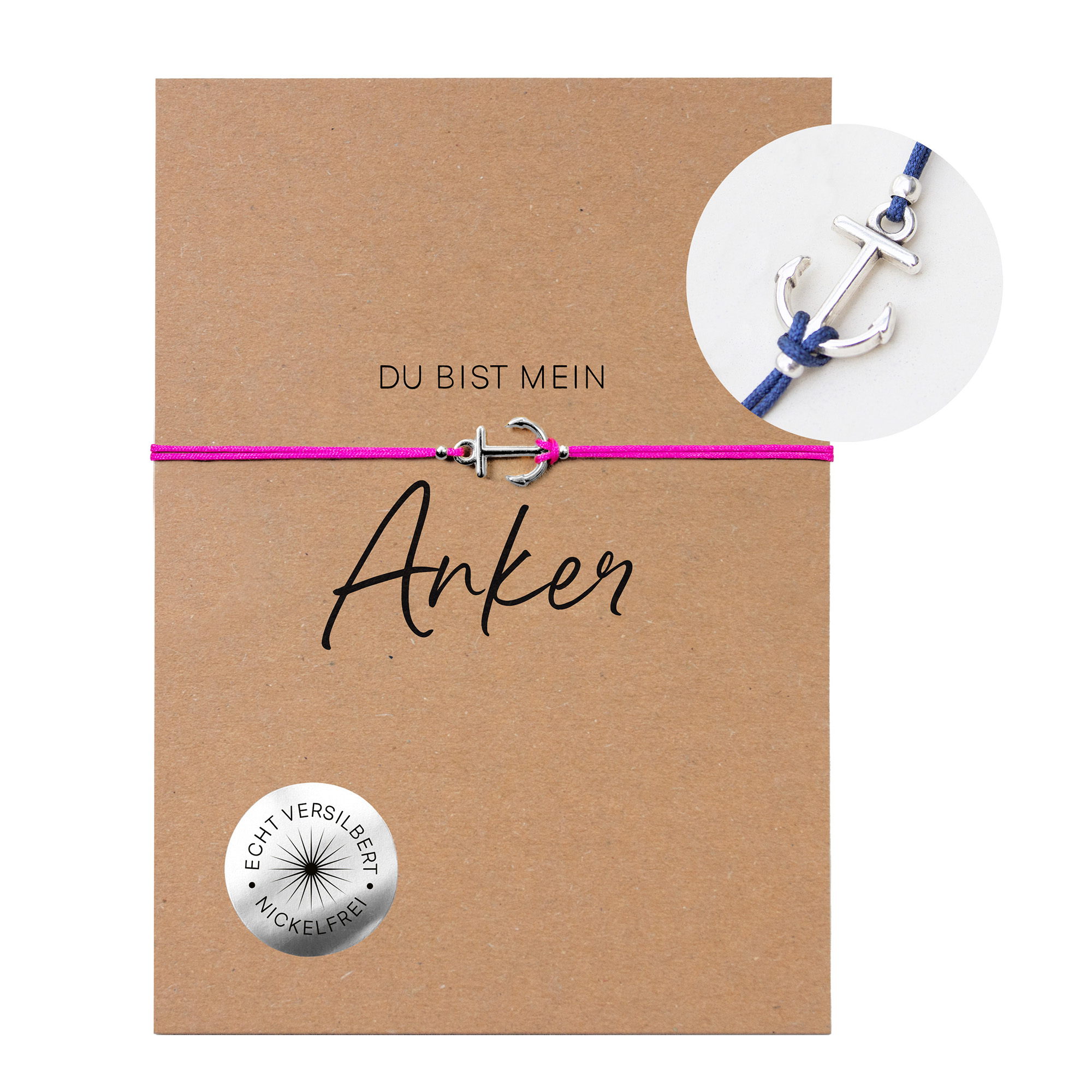 Armband auf Karte versilbert