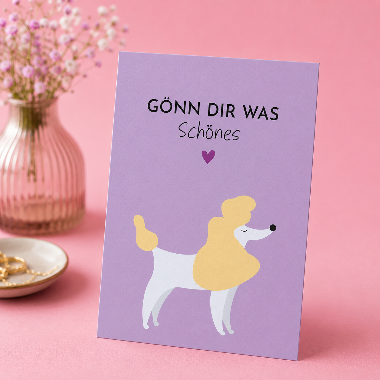 Postkarte mit Spruch „Gönn dir was Schönes“