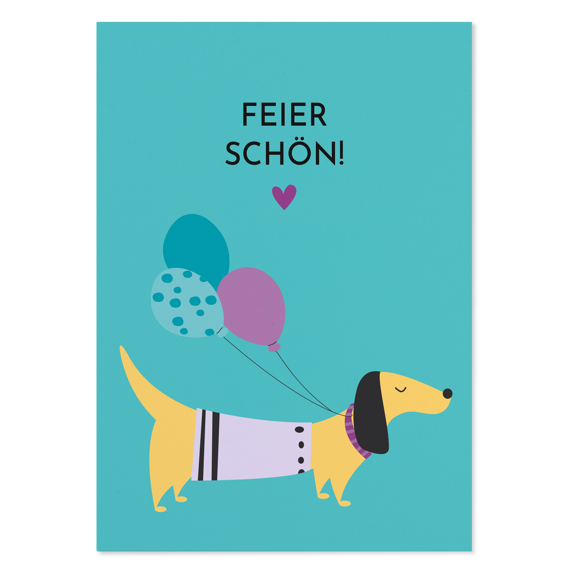 Witzige Geburtstagskarte Hund „Feier schön!“ 