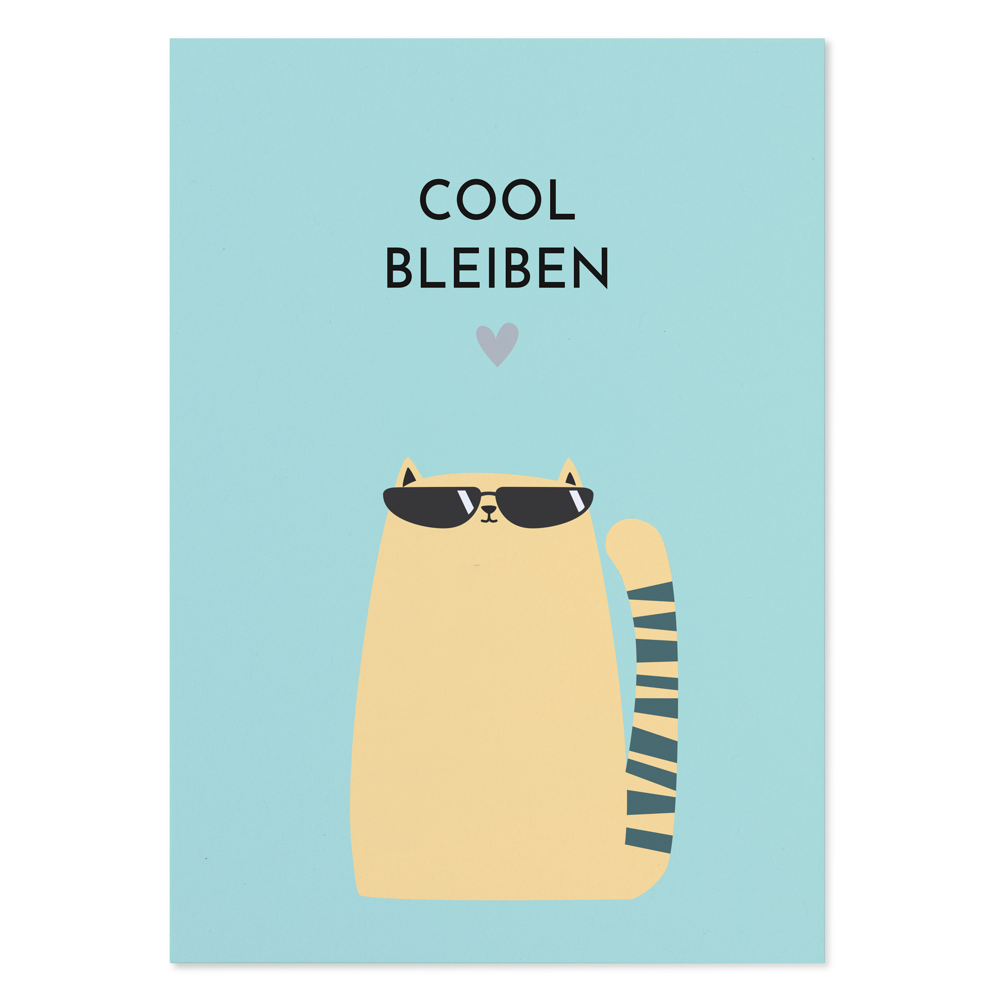 Postkarte mit Spruch und Katze „Cool bleiben“ 