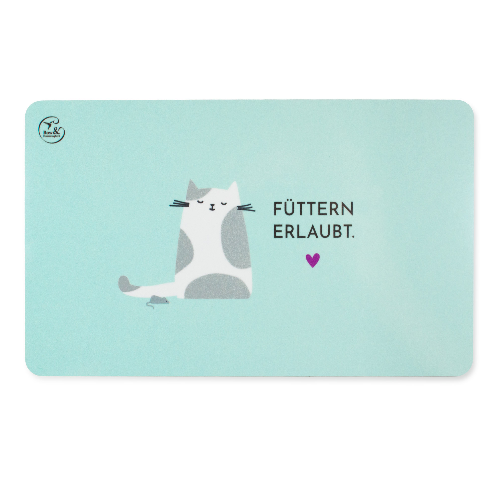 Frühstücksbrettchen melamin spülmaschinengeeignet mit Katze und Spruch