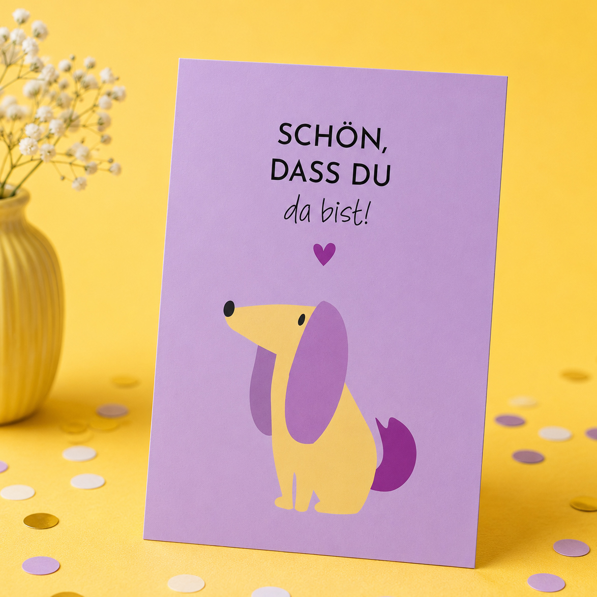 Freundschaftskarte Hund „Schön, dass du da bist"