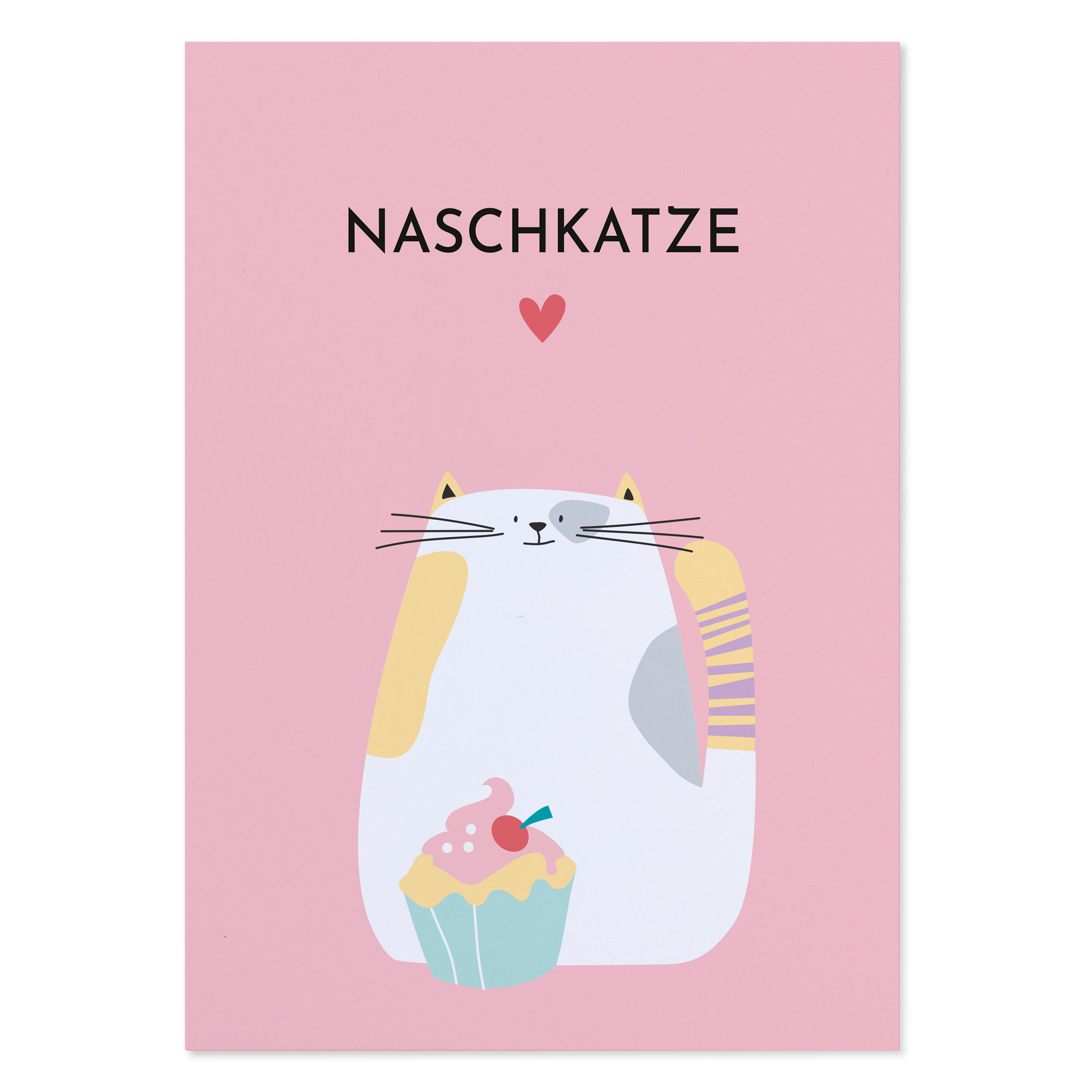 Postkarte mit Spruch Katze „Naschkatze“