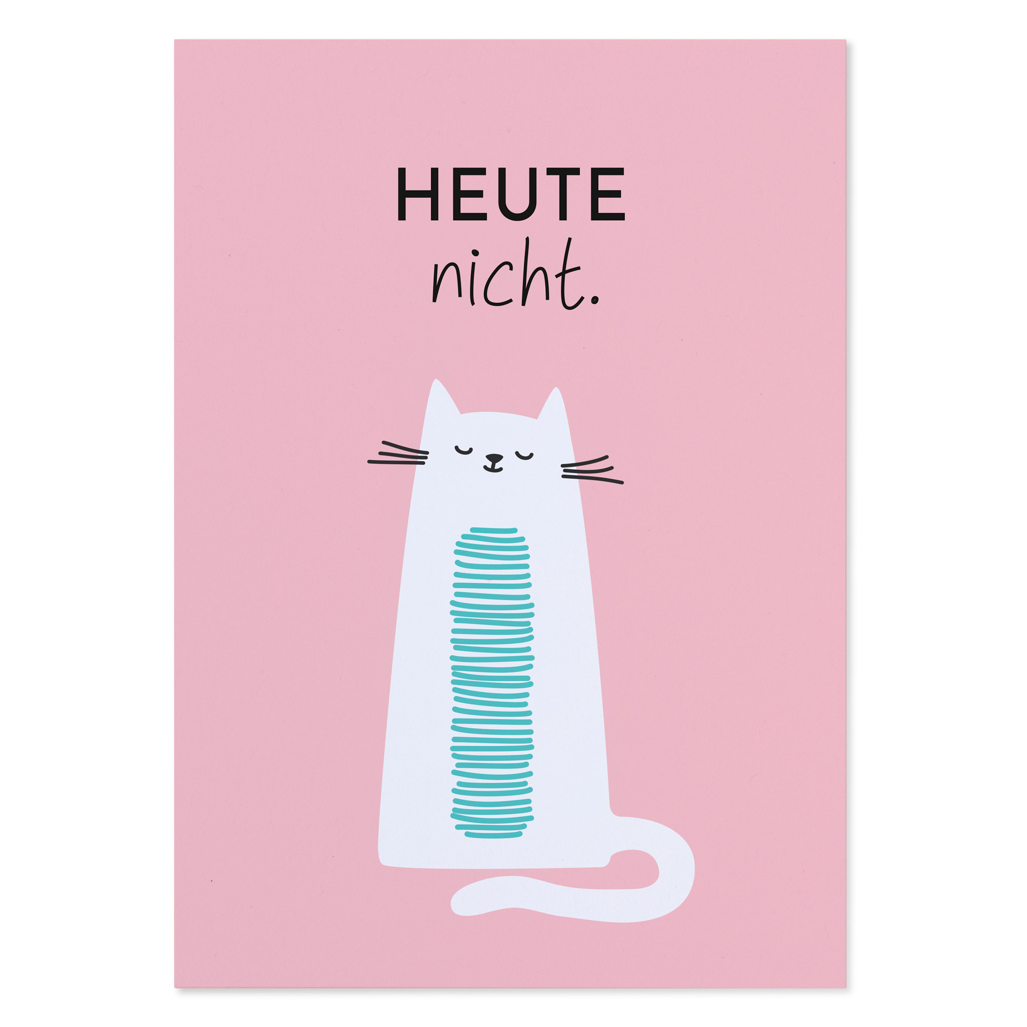 Lustige Postkarte mit Spruch und Katze „Heute nicht.“ | Lustige Statement-Karte 
