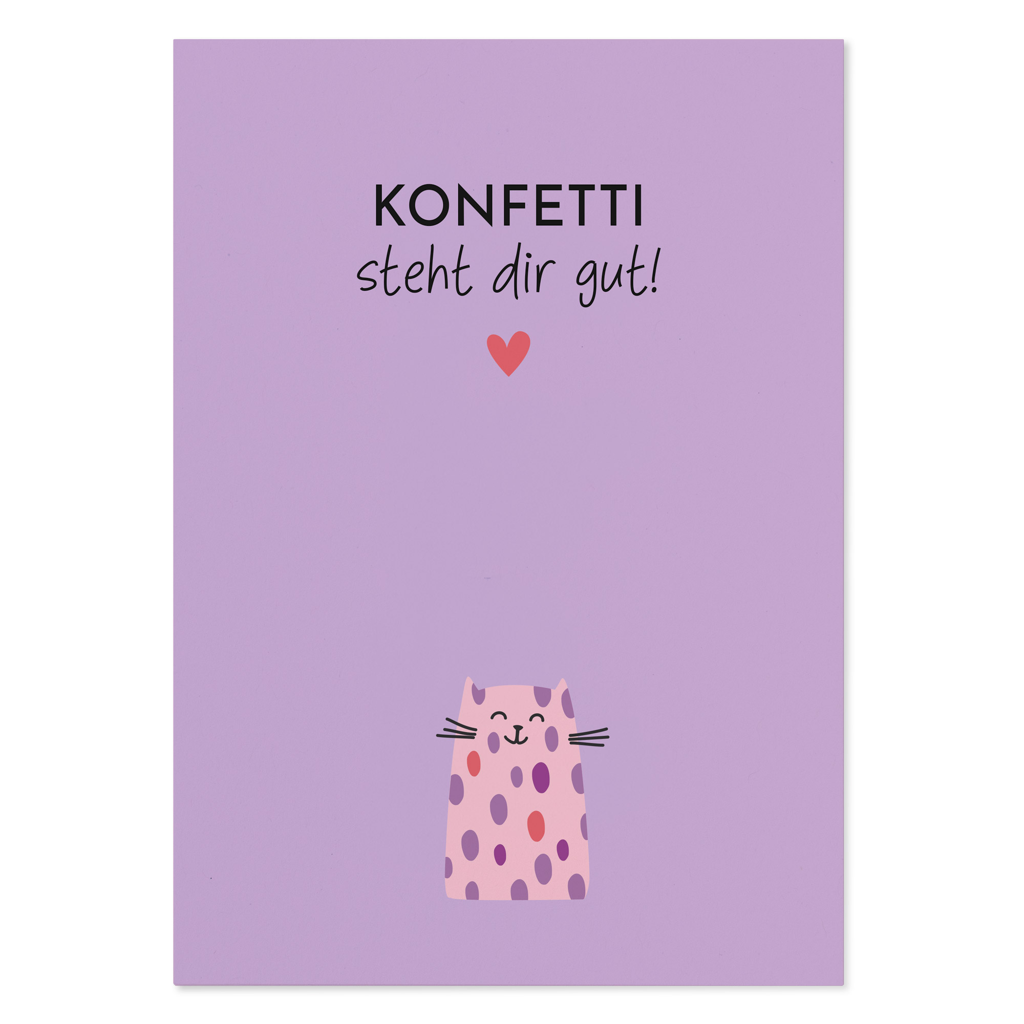 Witzige Geburtstagskarte Katze „Konfetti steht dir gut!“